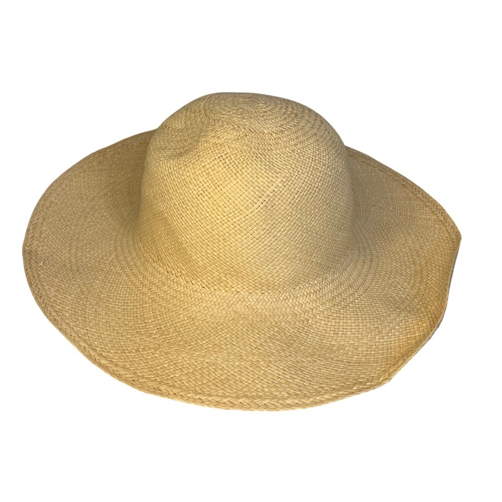 Ecua-Andino Wide Brim Straw Hat Sun Protection Handmade Medium - Picture 3 of 10